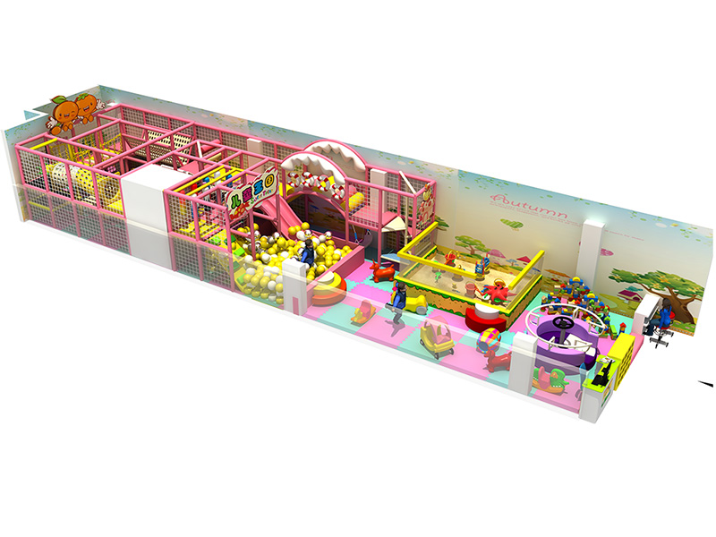 Feiyou Lovely pink kids Indoor playground equipment with slide soft play